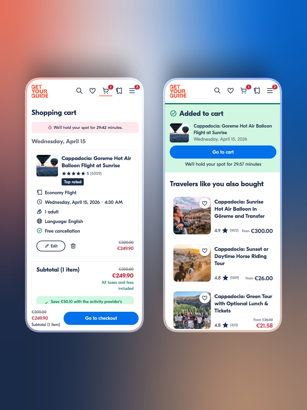 GetYourGuide checkout redesign