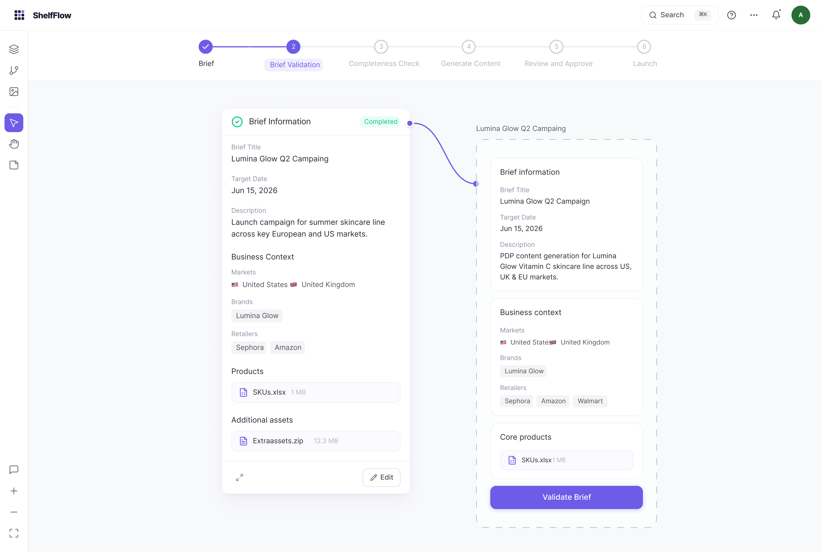 Brief validation side-by-side diff