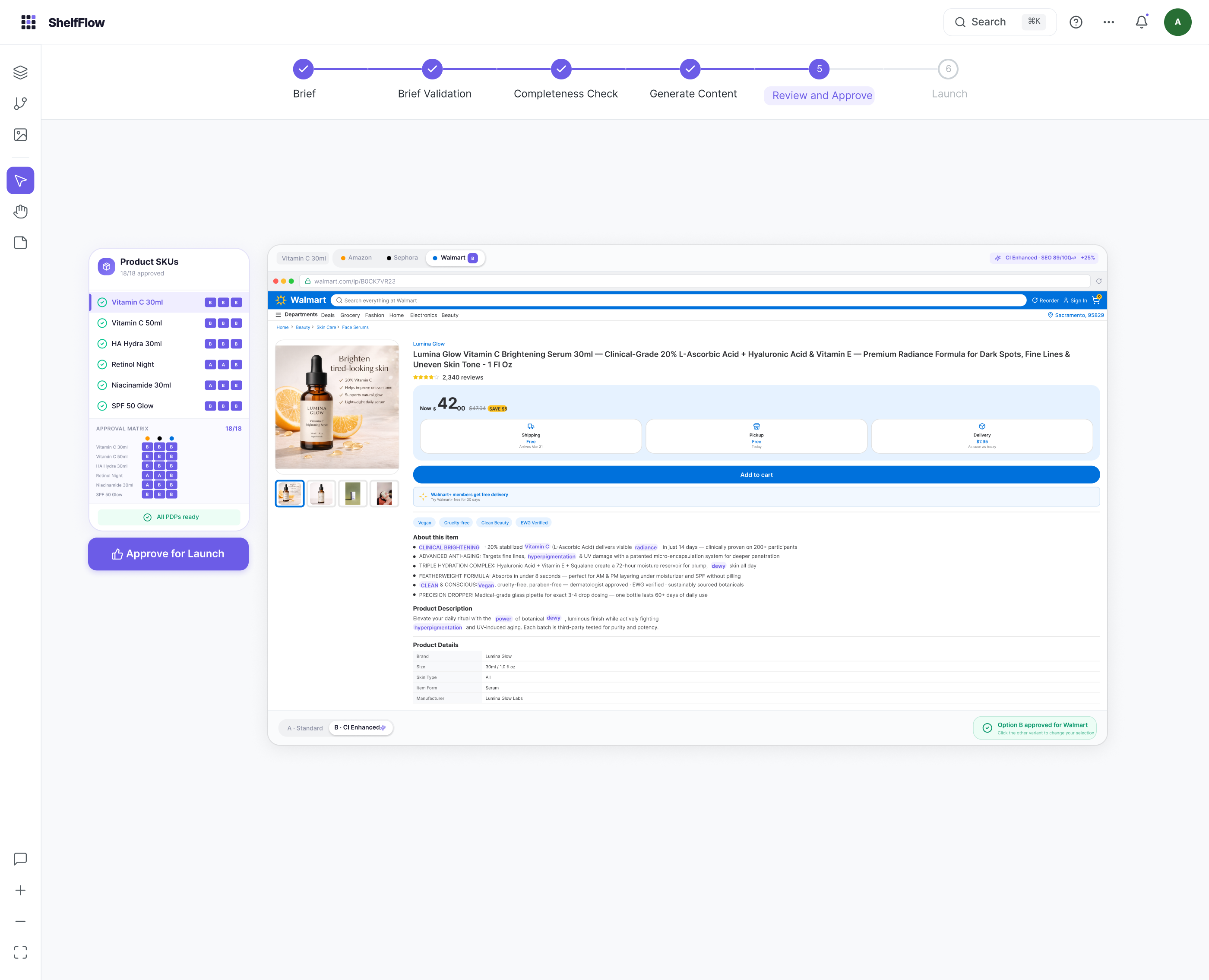Review and approve matrix