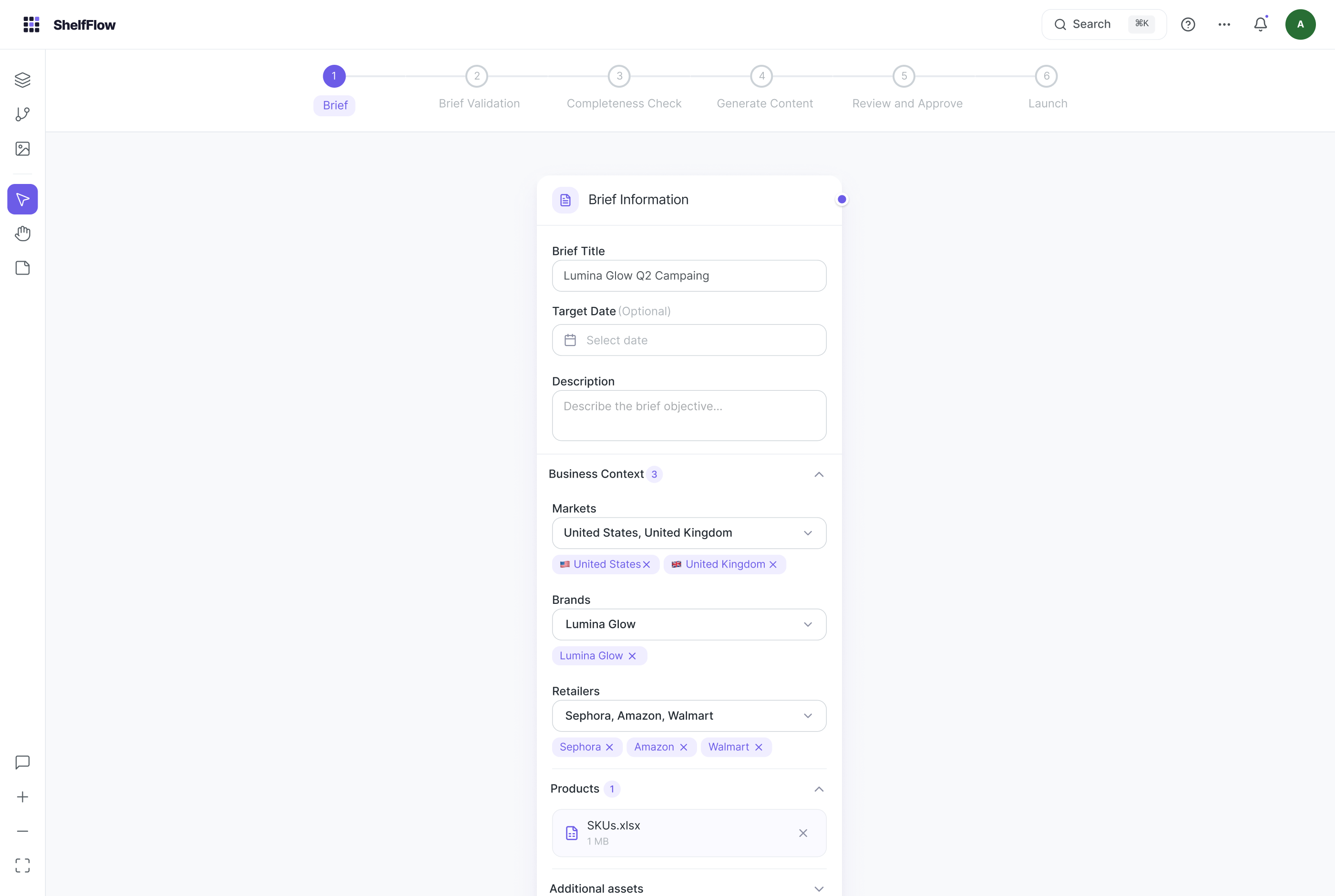 Brief with business context